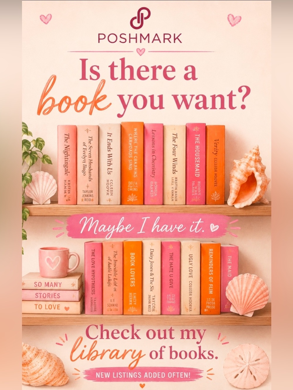 Coastal Pink & Peach Decorative Books